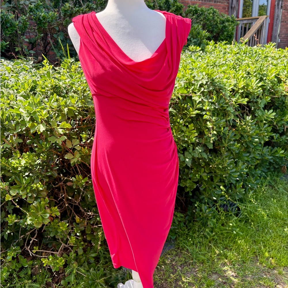 Lauren Ralph Lauren Sexy Ruched Red Dress
